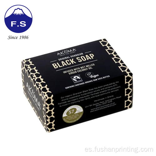 Impresión de papel personalizada Caja de jabón negro de estilo simple